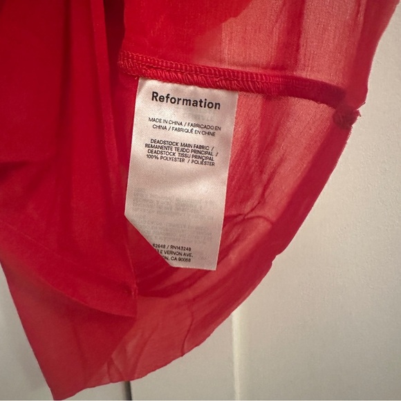 NEW Reformation Rose Sheer Sleeveless Knit Top in Red | size  S - Picture 10 of 10